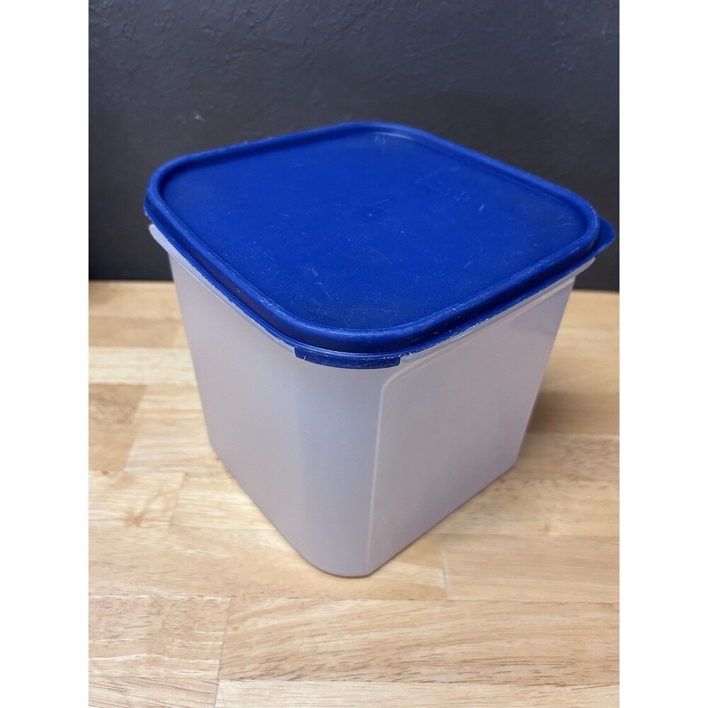 Tupperware Modular Mates 17 Cups Square #3 Container Bold N Blue Seal 1621-4